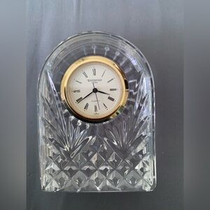 Waterford Crystal Small Quartz Desk Clock Vintage Signed